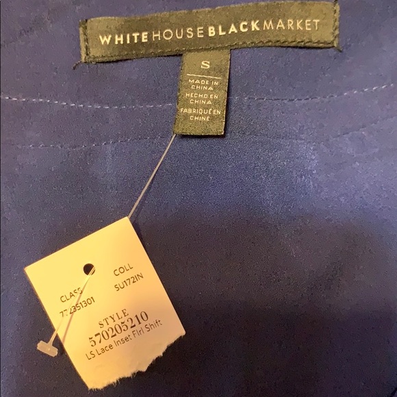 White House Black Market Blue Floral Bell Sleeve Boho Lined Dress New - Picture 9 of 9